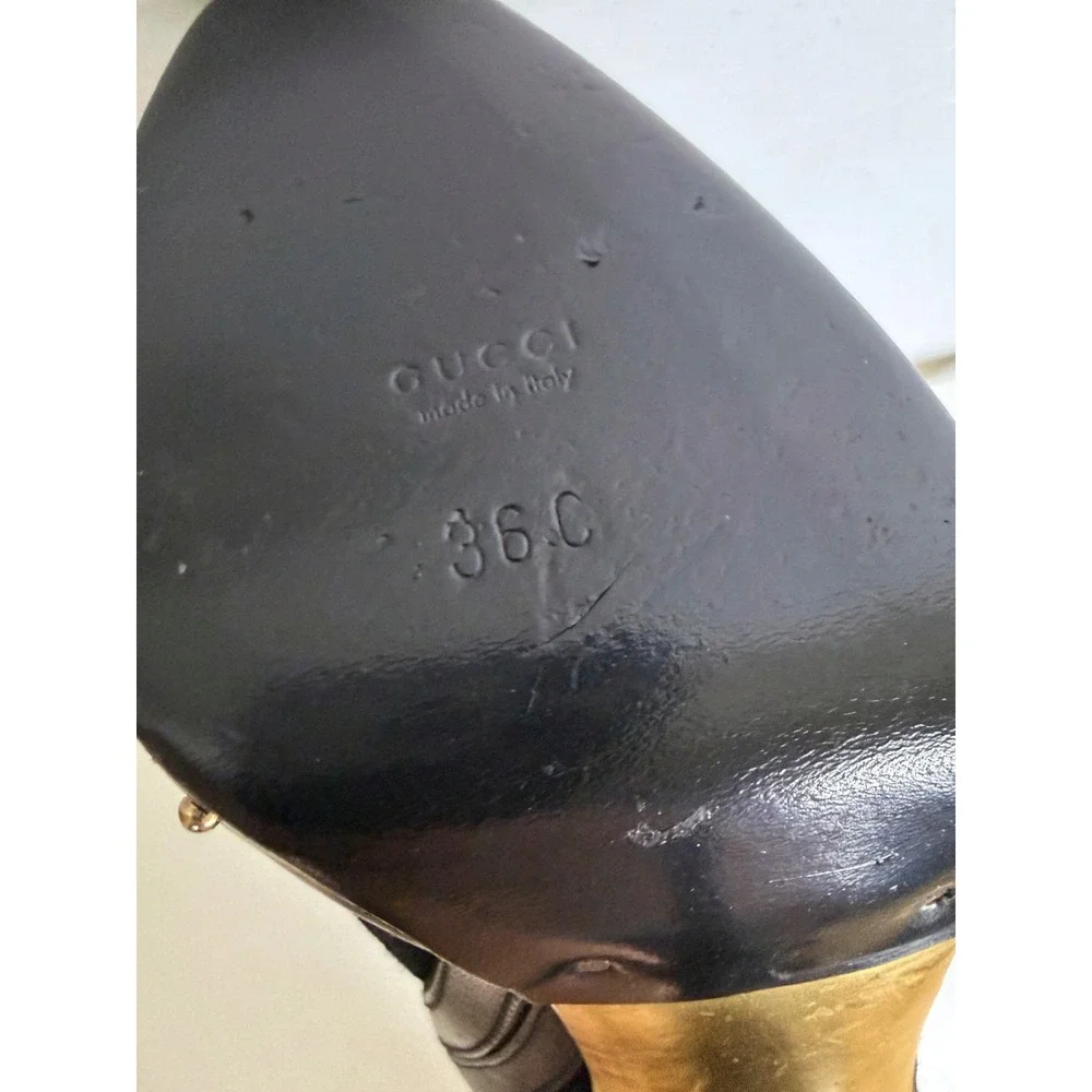 Gucci Tom Ford Fall 2003 Runway Black Suede OTK Thigh High Boots‎ 36
